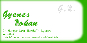 gyenes mokan business card